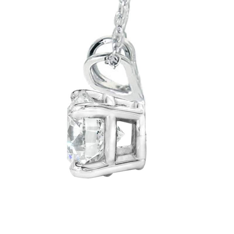 3/4ct Diamond Round Solitaire Pendant White Gold Lab Grown