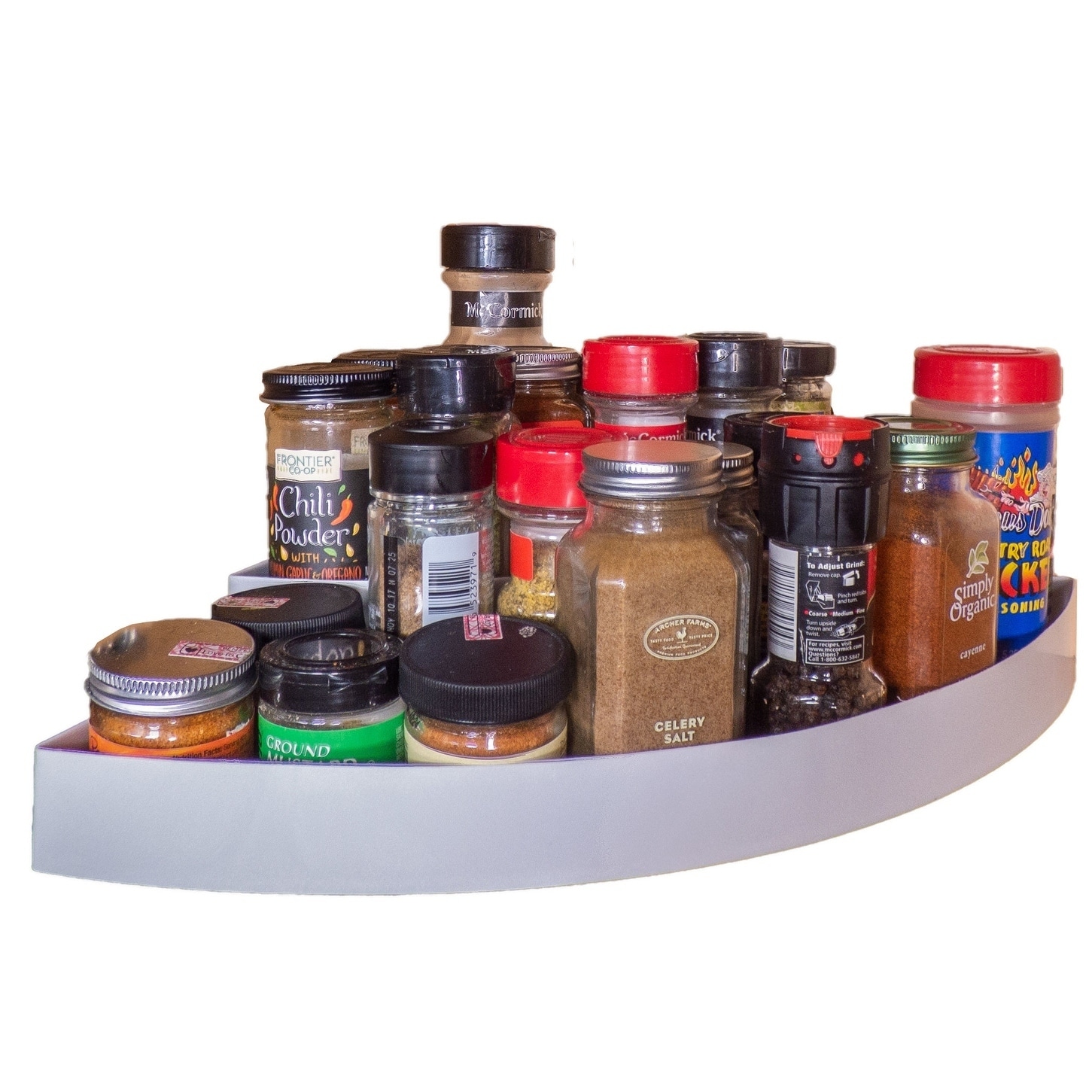 Non Slip 3 Tier Spice Rack Step Shelf Organizer - For Kitchen