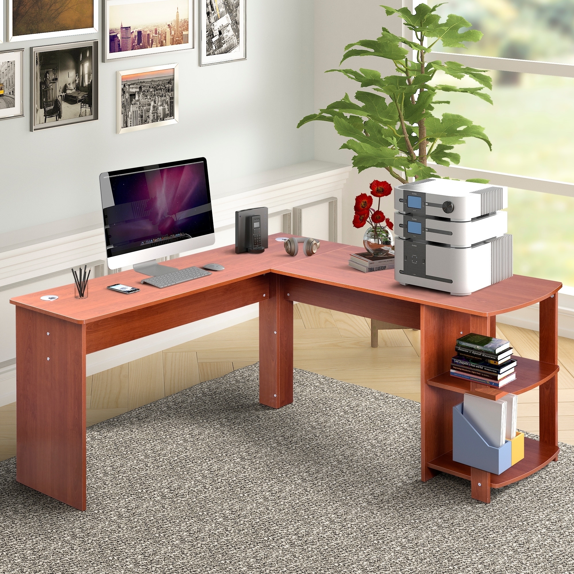 Ryan Rove Kristen Large Modern L Shaped Desk Corner Computer