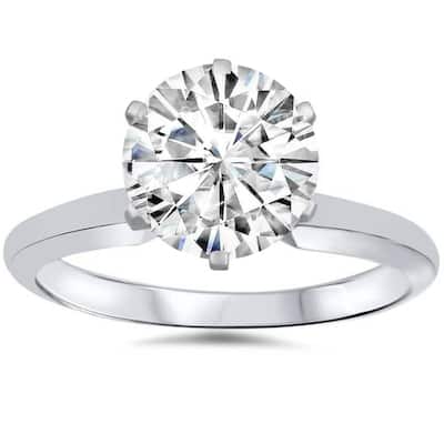 14k White Gold 1 Ct Oval Moissanite Solitaire Engagement Ring (H/VVS)