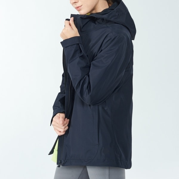 Women's Windproof Hooded Rain Jacket for Outdoor Hike Navy. Opens flyout.