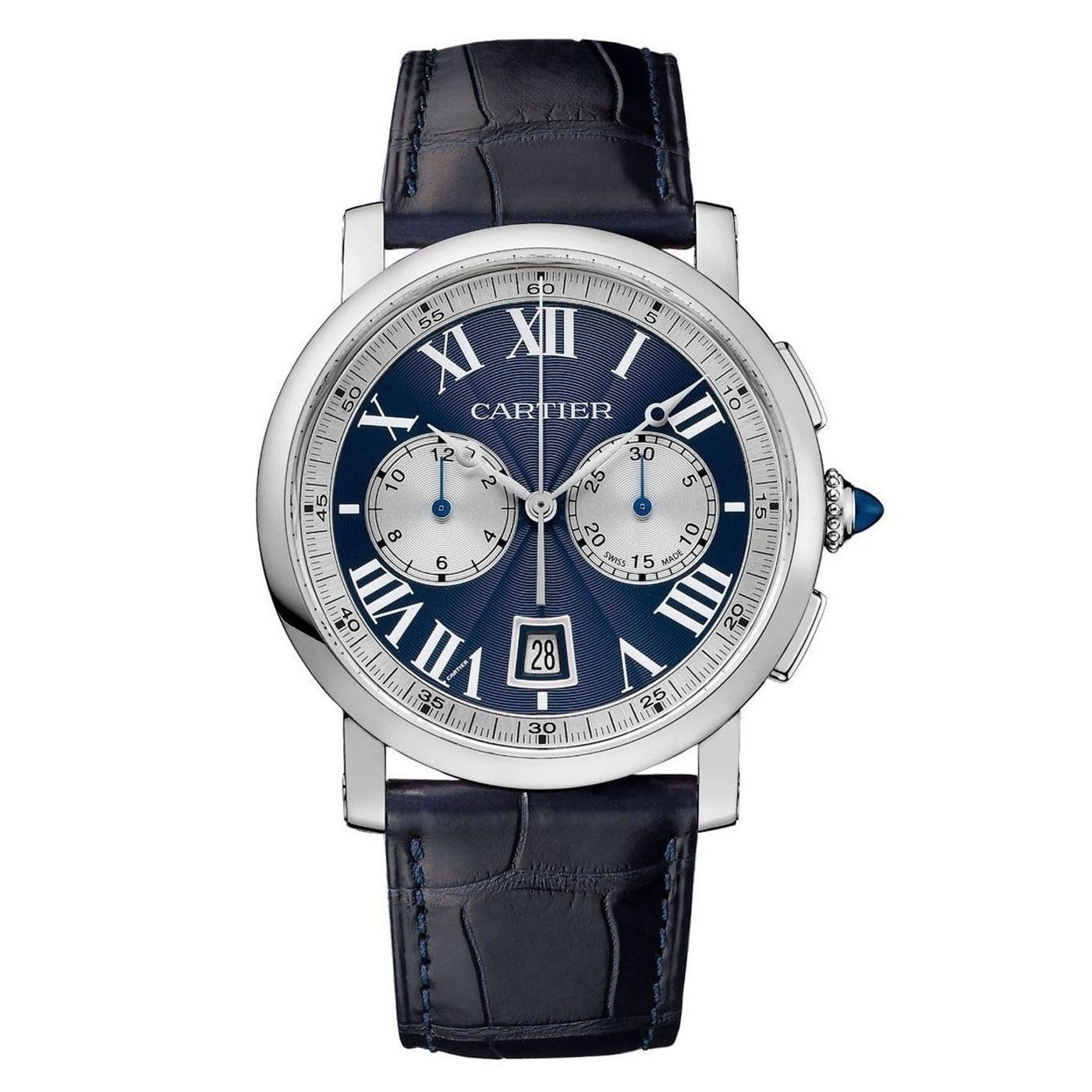 mens blue leather watch