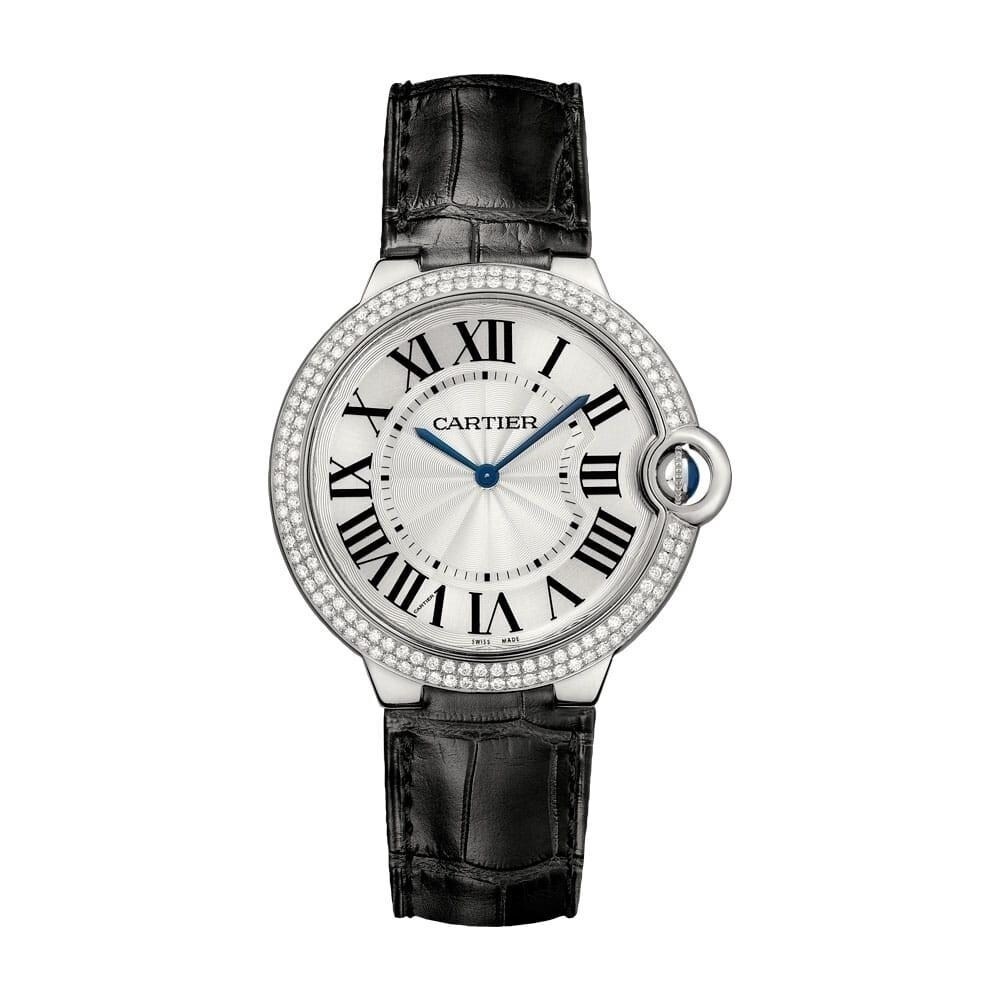 cartier mens leather watch