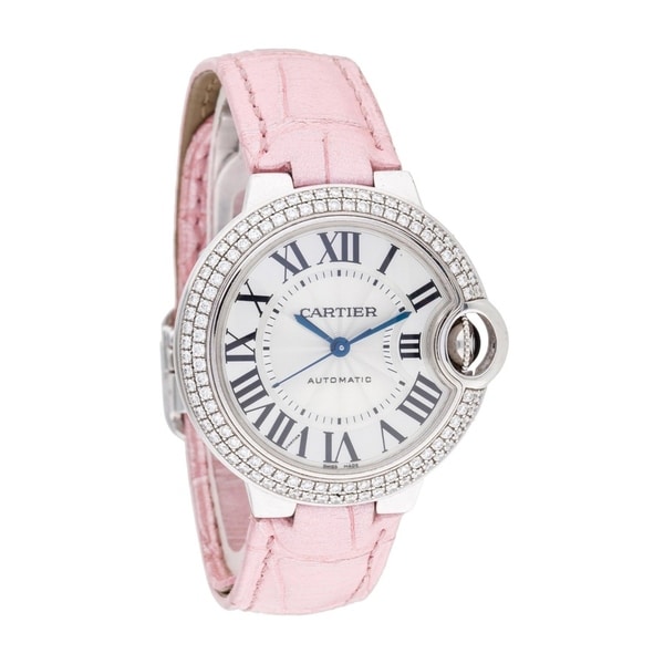 pink leather watch