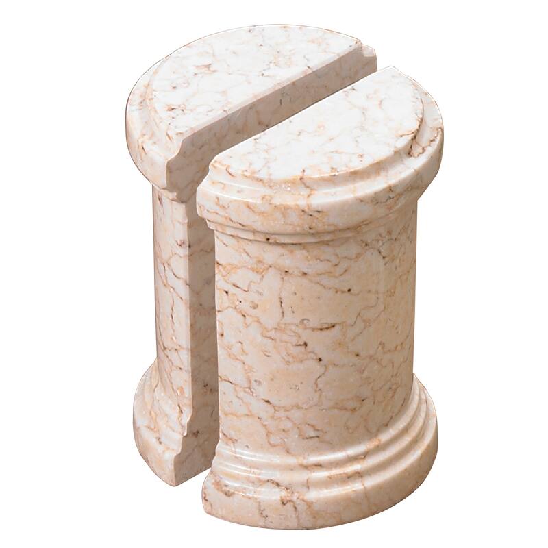Creative Home Set of 2 Saganaw Style Natural Champagne Marble Bookend Set - Beige