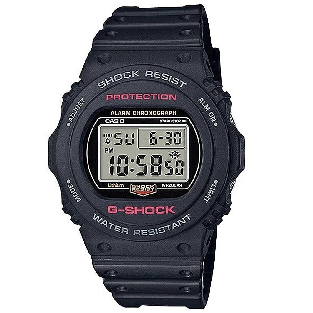 casio black resin watch