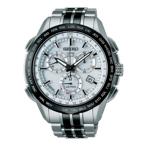 Seiko Men's 'Astron GPS Solar Limited Edition' Chronograph World Time Stainless steel and Ceramic Watch