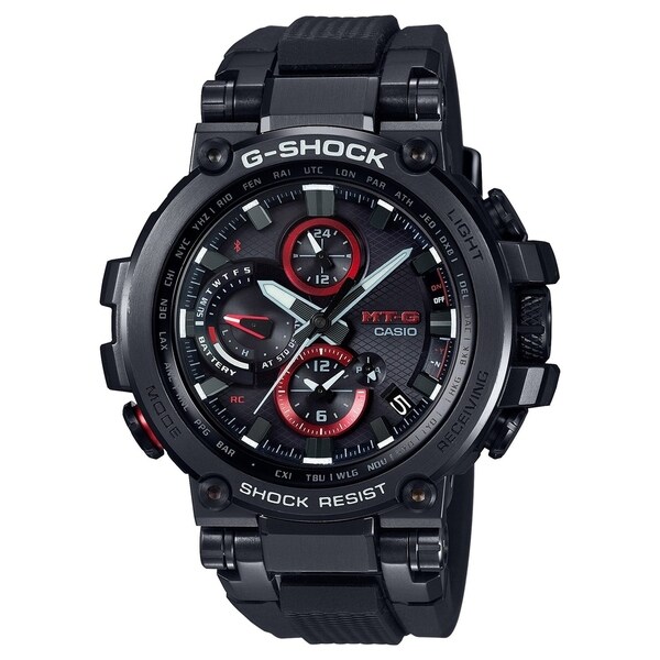 casio chronograph black rubber strap