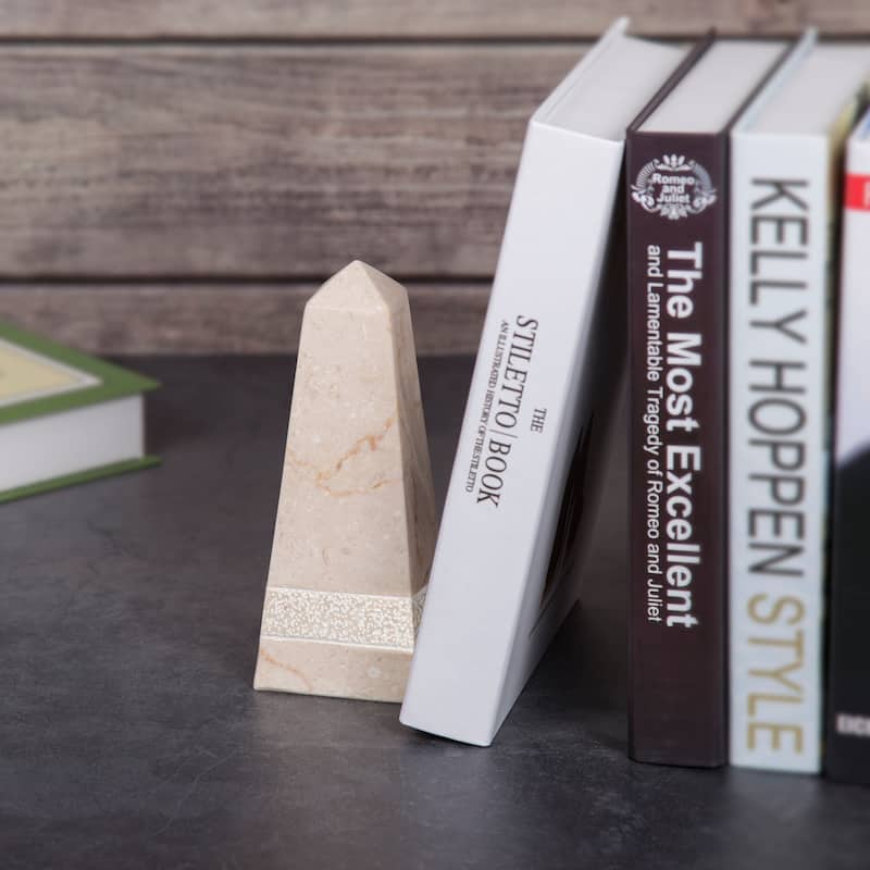 Creative Home Natural Champagne Marble 8" Obelisk