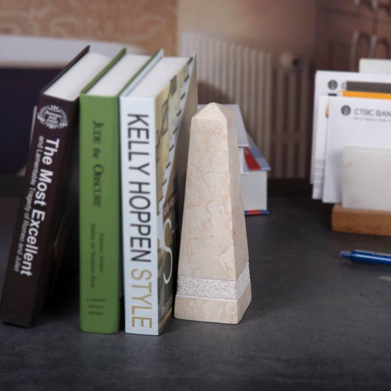 Creative Home Natural Champagne Marble 8" Obelisk