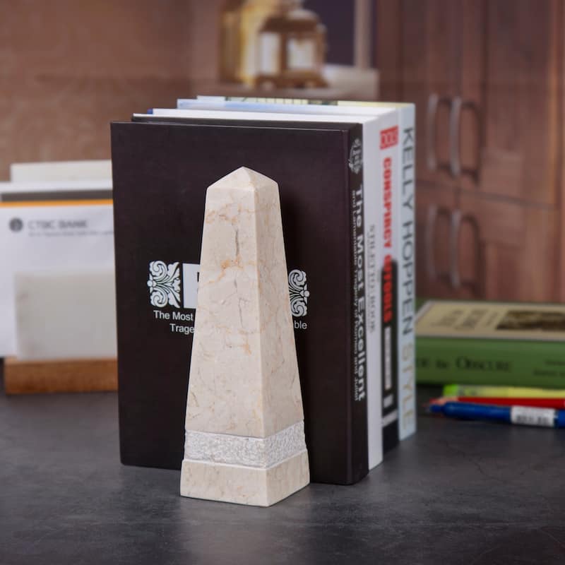Creative Home Natural Champagne Marble 8" Obelisk