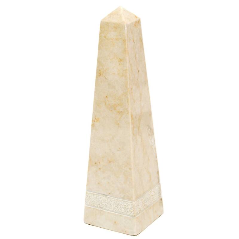 Creative Home Natural Champagne Marble 8" Obelisk