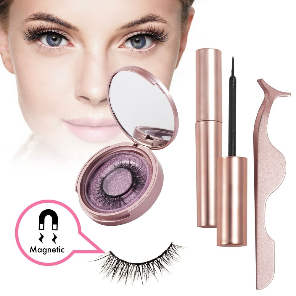 Zodaca Magnetic Eyeliner and Magnetic Lash, Reuseble Eyelash Natural Look Eyelashes Extensions
