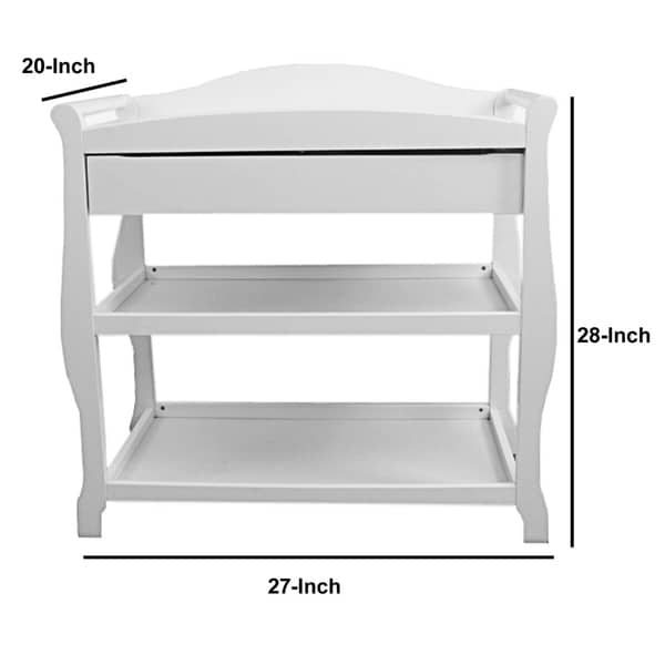 changing table with shelves