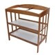 preview thumbnail 1 of 3, Wooden Changing Table with 2 Bottom Shelves and Slatted Sides, Brown