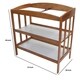 preview thumbnail 5 of 3, Wooden Changing Table with 2 Bottom Shelves and Slatted Sides, Brown