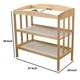 preview thumbnail 5 of 3, Wooden Changing Table with 2 Shelves and Slatted Sides, Natural Brown