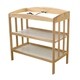 preview thumbnail 1 of 3, Wooden Changing Table with 2 Shelves and Slatted Sides, Natural Brown