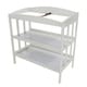 preview thumbnail 1 of 3, Wooden Changing Table with 2 Shelves and Slatted Sides, White