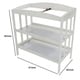 preview thumbnail 4 of 3, Wooden Changing Table with 2 Shelves and Slatted Sides, White