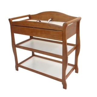 Wooden Changing Table with 1 Drawer and 2 Bottom Shelves, Brown