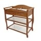 preview thumbnail 1 of 3, Wooden Changing Table with 1 Drawer and 2 Bottom Shelves, Brown