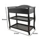 preview thumbnail 5 of 3, Black Wood Changing Table with 1 Drawer and 2 Shelves