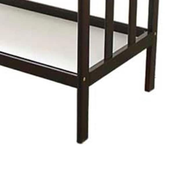 Wooden Changing Table With 2 Shelves And Slatted Sides Cherry Brown On Sale Overstock 30380672