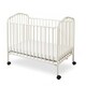 preview thumbnail 1 of 3, Industrial Grid Metal Crib with Folding Mechanism and Casters, White