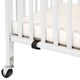 preview thumbnail 2 of 3, Transitional Slatted Foldable Wooden Crib with Caster Support, White