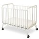 preview thumbnail 1 of 3, Slatted Foldable Metal Crib with Casters and Acrylic Panels, White