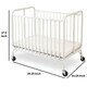 preview thumbnail 5 of 3, Slatted Foldable Metal Crib with Casters and Acrylic Panels, White