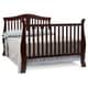 preview thumbnail 4 of 3, Wooden 4 in 1 Convertible Crib with Slatted Pattern, Cherry Brown