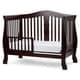 preview thumbnail 2 of 3, Wooden 4 in 1 Convertible Crib with Slatted Pattern, Cherry Brown