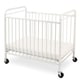 preview thumbnail 1 of 3, Slatted Metal Crib with Casters and Acrylic Panels, White and Black