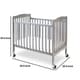 preview thumbnail 5 of 3, Transitional Slatted Foldable Wooden Crib with Caster Support, Gray