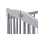 preview thumbnail 4 of 3, Transitional Slatted Foldable Wooden Crib with Caster Support, Gray