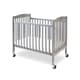 preview thumbnail 1 of 3, Transitional Slatted Foldable Wooden Crib with Caster Support, Gray