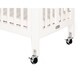 preview thumbnail 4 of 3, Foldable Wood and Metal Crib with Casters and Slatted Details, White