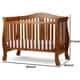 preview thumbnail 5 of 3, Wooden 4 in 1 Convertible Crib with Slatted Pattern, Brown