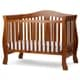 preview thumbnail 1 of 3, Wooden 4 in 1 Convertible Crib with Slatted Pattern, Brown