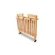 preview thumbnail 2 of 3, Slatted Foldable Wooden Crib with Casters Support, Natural Brown