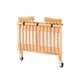 preview thumbnail 2 of 3, Slatted Foldable Wooden Crib with Caster Support, Natural Brown