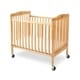 preview thumbnail 1 of 3, Slatted Foldable Wooden Crib with Caster Support, Natural Brown