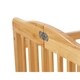 preview thumbnail 4 of 3, Slatted Foldable Wooden Crib with Caster Support, Natural Brown