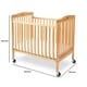 preview thumbnail 5 of 3, Slatted Foldable Wooden Crib with Caster Support, Natural Brown