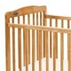 preview thumbnail 4 of 3, Slatted Foldable Pocket Wooden Crib with Casters Support,Natural Brown