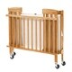 preview thumbnail 2 of 3, Slatted Foldable Pocket Wooden Crib with Casters Support,Natural Brown