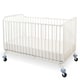 preview thumbnail 1 of 3, Slatted Full Size Metal Crib with Folding Mechanism and Casters, White