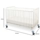 preview thumbnail 5 of 3, Slatted Full Size Metal Crib with Folding Mechanism and Casters, White